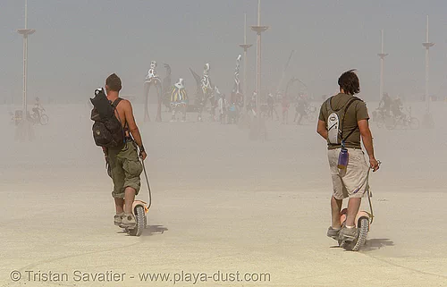 wheelman bushpigs scooters - desert riders - burning man 2006, bushpigs, man, wheelman bushpig