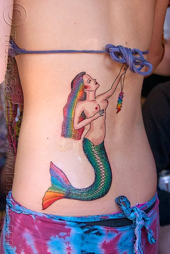 Woman with Mermaid Back Tattoo (San Francisco) Woman with Mermaid Back Tattoo (San Francisco)