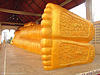 buddha feet - thailand, buddha image, buddha statue, buddhism, buddhist temple, feet, giant buddha, golden color, reclining buddha, sangklaburi, sculpture, thailand, wat somdet, พระนอน, พระพุทธรูป, สังขละบุรี