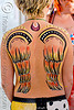 angel wings bodypainting, angel wings, body paint, body painting, burning man, woman