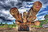 logging truck with huge logs of tropical trees (borneo), borneo, clouds, cloudy sky, deforestation, environment, logging camp, logging truck, lorry, malaysia, rain forest, tree logging, tree logs, tree trunks